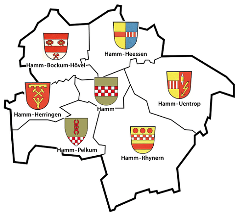 Stadtteile von Hamm - Karte