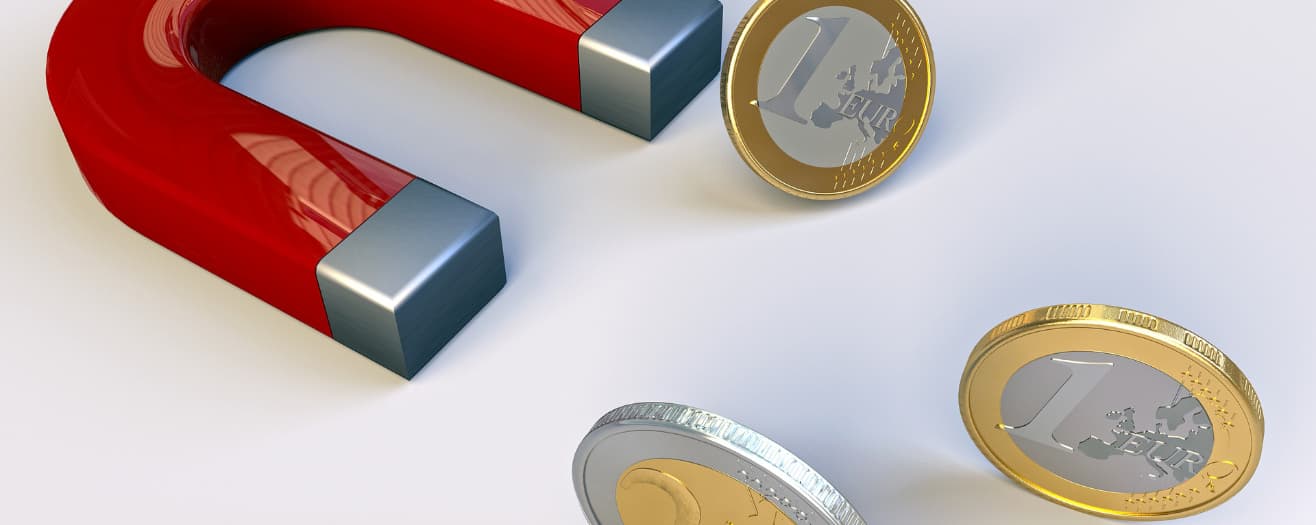 Magnet zieht Euro an - als Synonym für Schuldnerhilfe gegen Schuldnerberater München