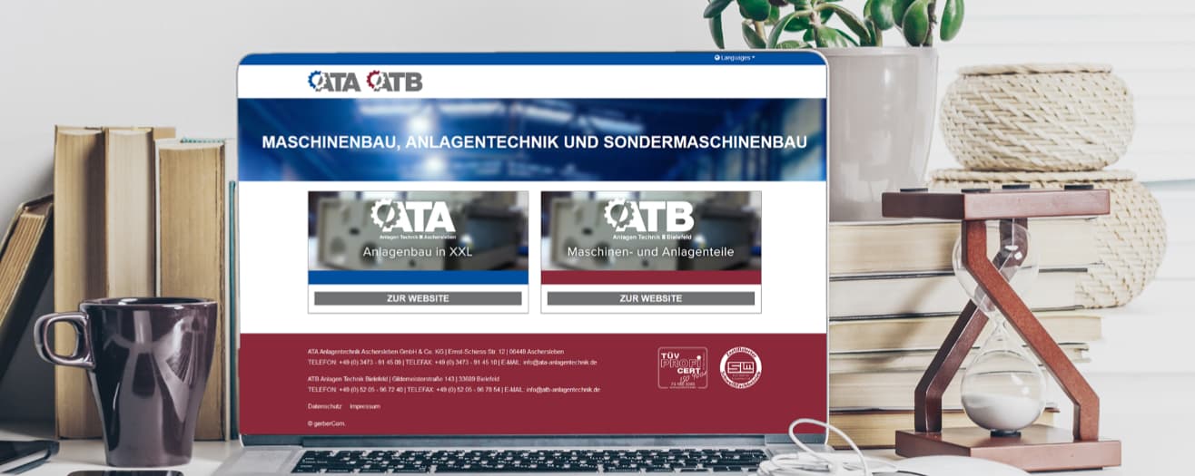 Webseite für Maschinenbau erstellt von gerberCom Homepage erstellen