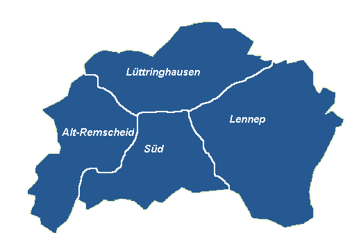 Karte der Bezirke von Jena