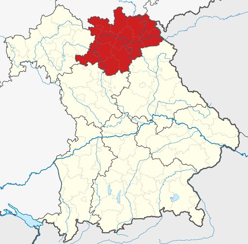Oberfranken Regierungsbezirk in Bayern - Karte der Bezirke
