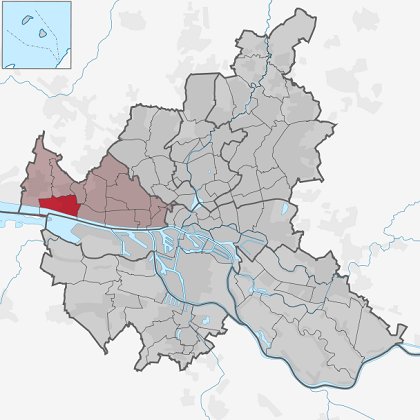 Karte Lageplan von Stadtteil Blankenese in Hamburg