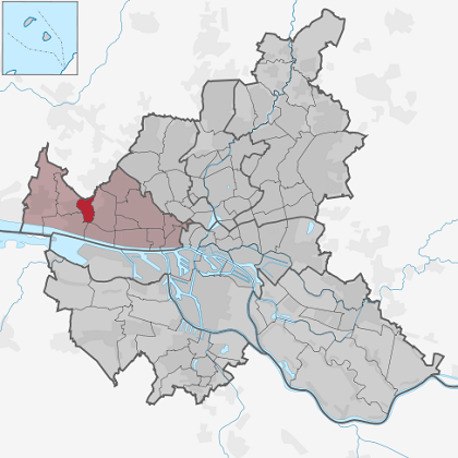 Karte Lageplan von Stadtteil Iserbrook in Hamburg
