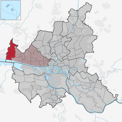 Karte Lageplan von Stadtteil Rissen in Hamburg