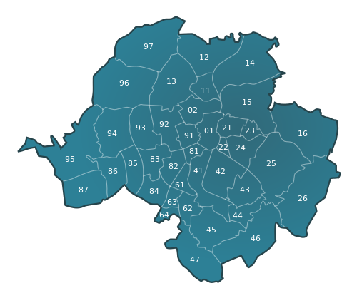 Stadtteile von Chemnitz Karte