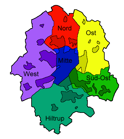 Münster - Karte der Bezirke