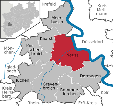 Karte von Landekreis mit Neuss