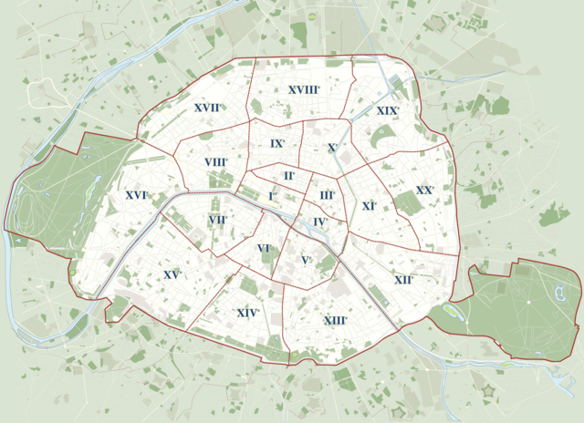 Arrondissements-Bezirke von Paris