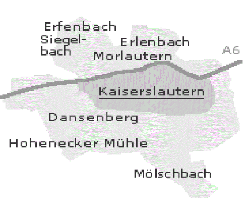 Kaiserslautern - Karte der Stadtteile