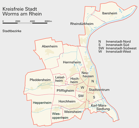 Stadtteile von Worms